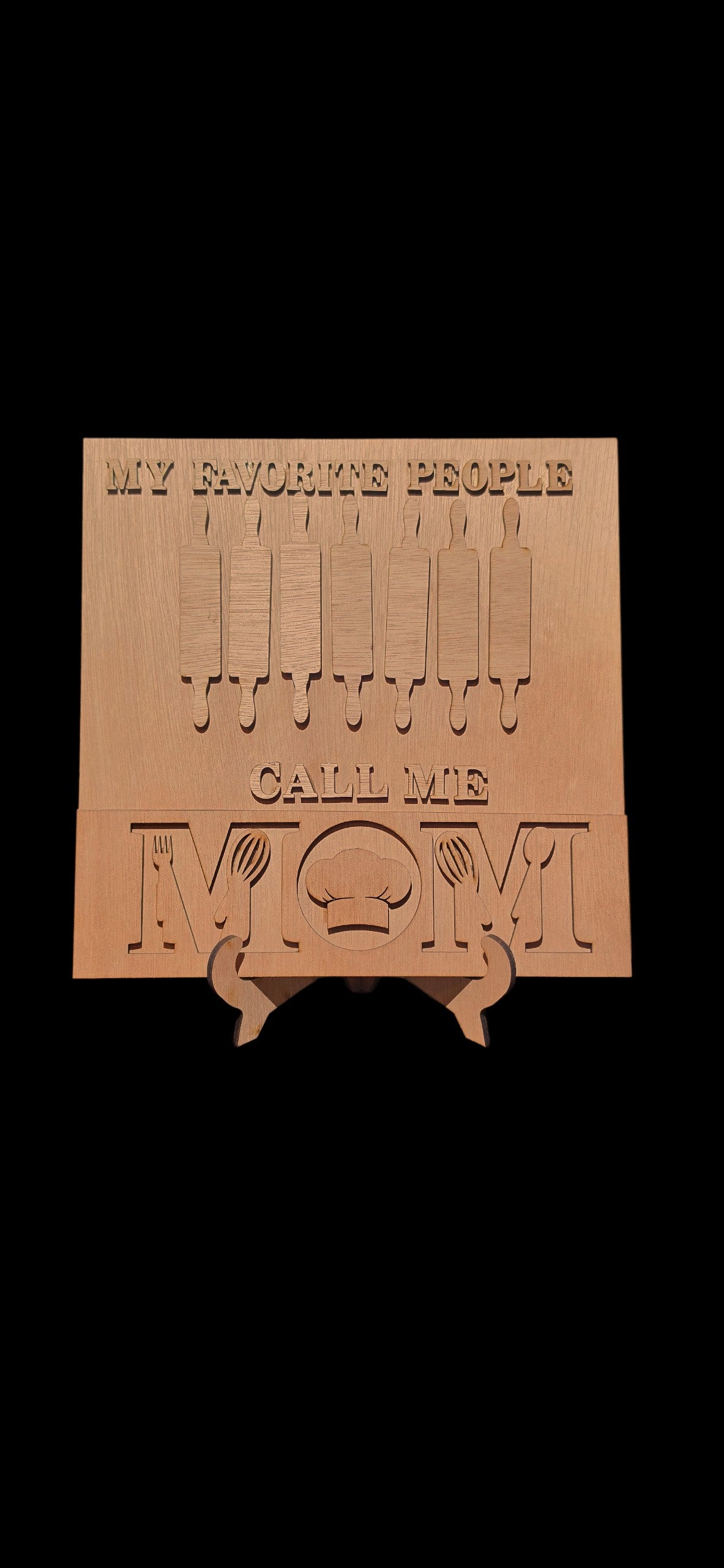 They Call Me Mom (wodden engraved keepsake)