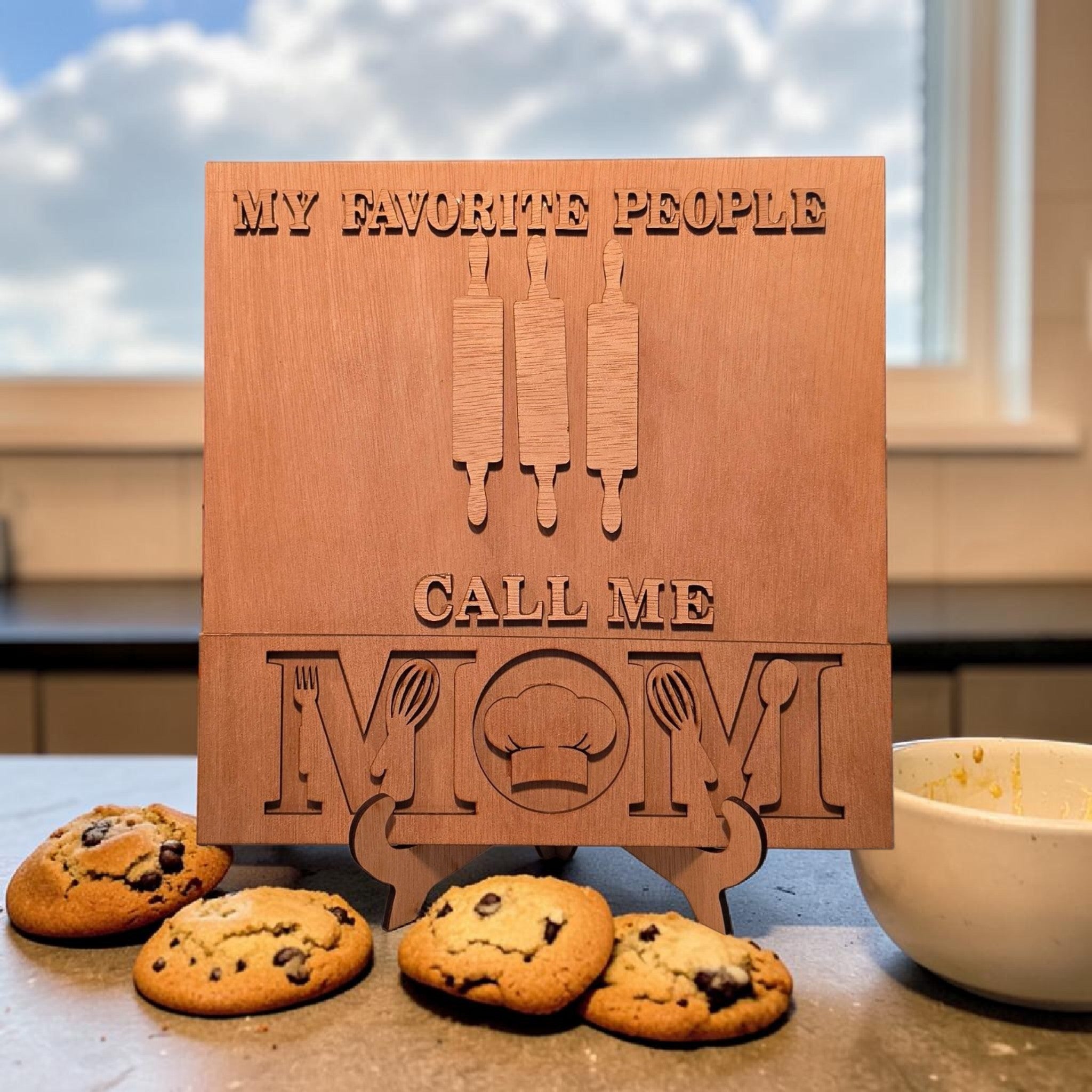 They Call Me Mom (wodden engraved keepsake)